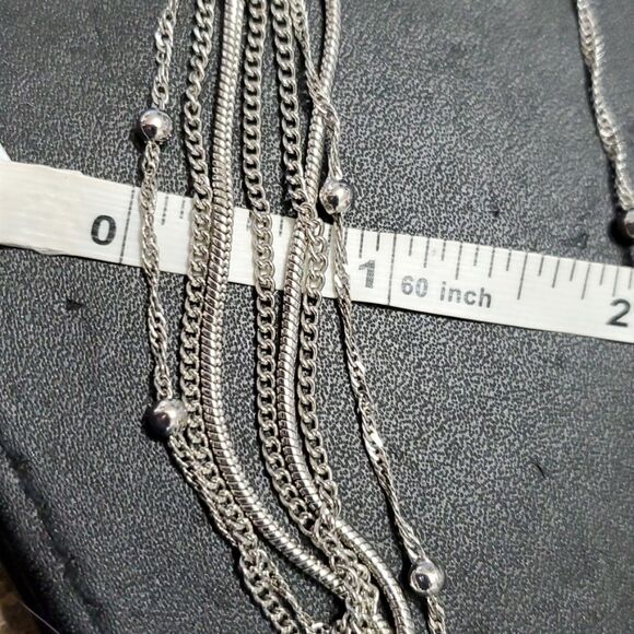 **Final Sale** Silver tone multilayered necklace - Picture 5 of 11